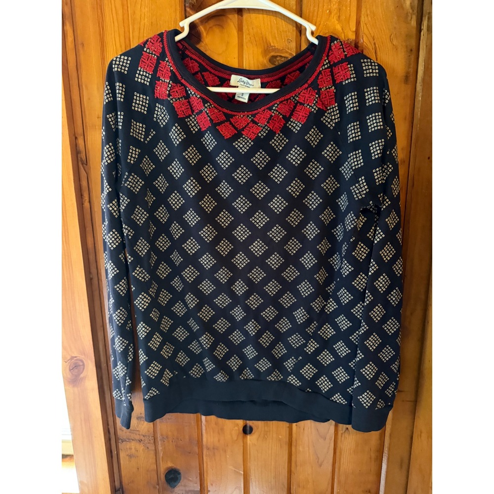 Lucky Bliss  Womens Small Long Sleeve Embellished‎ Pullover Top